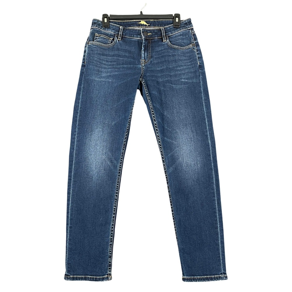 Tommy Bahama Slim Boyfriend Jeans Womens 27 Dark Beach Wash Stretch Casual